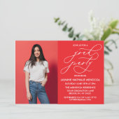 シンプル書道お洒落卒業招待状 招待状 (スタンド正面)