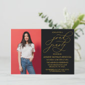 シンプル書道お洒落卒業招待状 招待状 (スタンド正面)