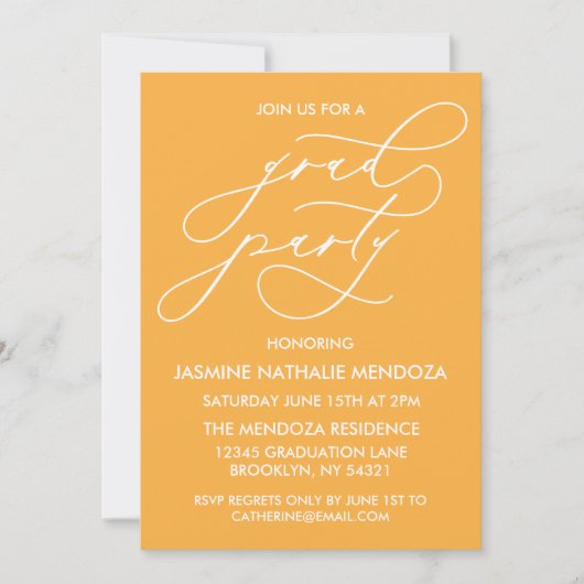 シンプル書道お洒落卒業招待状 招待状 (正面)