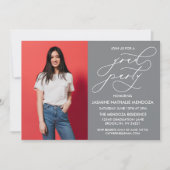 シンプル書道お洒落卒業招待状 招待状 (正面)