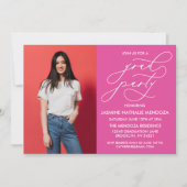 シンプル書道お洒落卒業招待状 招待状 (正面)