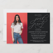 シンプル書道お洒落卒業招待状 招待状 (正面)