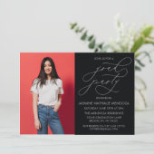 シンプル書道お洒落卒業招待状 招待状 (スタンド正面)