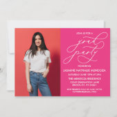 シンプル書道お洒落卒業招待状 招待状 (正面)