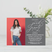 シンプル書道お洒落卒業招待状 招待状 (スタンド正面)