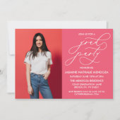 シンプル書道お洒落卒業招待状 招待状 (正面)