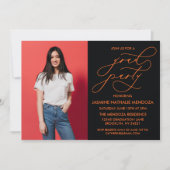 シンプル書道お洒落卒業招待状 招待状 (正面)