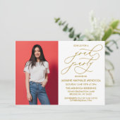 シンプル書道お洒落卒業招待状 招待状 (スタンド正面)