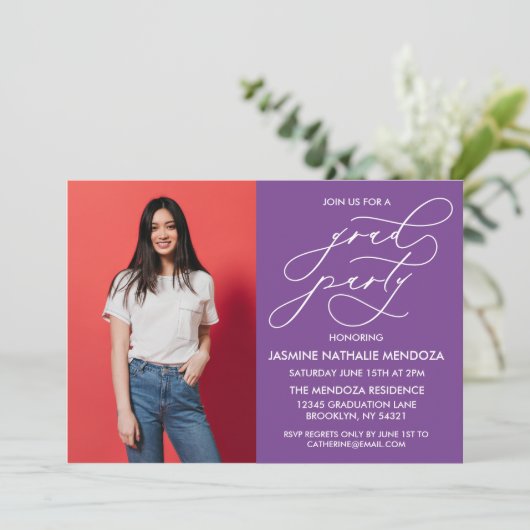 シンプル書道お洒落卒業招待状 招待状 (スタンド正面)