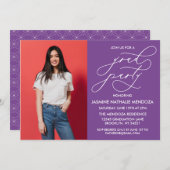 シンプル書道お洒落卒業招待状 招待状 (正面/裏面)