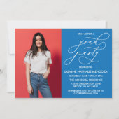 シンプル書道お洒落卒業招待状 招待状 (正面)