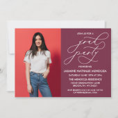 シンプル書道お洒落卒業招待状 招待状 (正面)