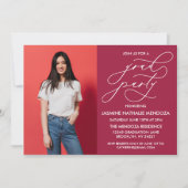 シンプル書道お洒落卒業招待状 招待状 (正面)