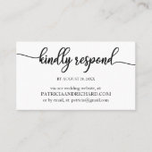 シンプル書道のオ結婚ンラインRSVP 名刺 (正面)