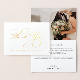 シンプル書道の写真結婚の作成 箔カード