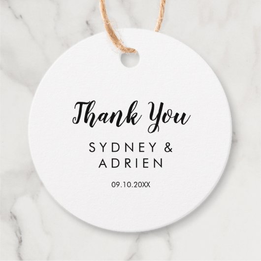 シンプル書道の写真結婚有難う フェイバータグ (正面)