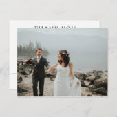 シンプル書道の結婚写真ありがとう 案内ポストカード (正面/裏面)