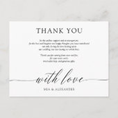 シンプル書道の結婚写真ありがとう 案内ポストカード (裏面)