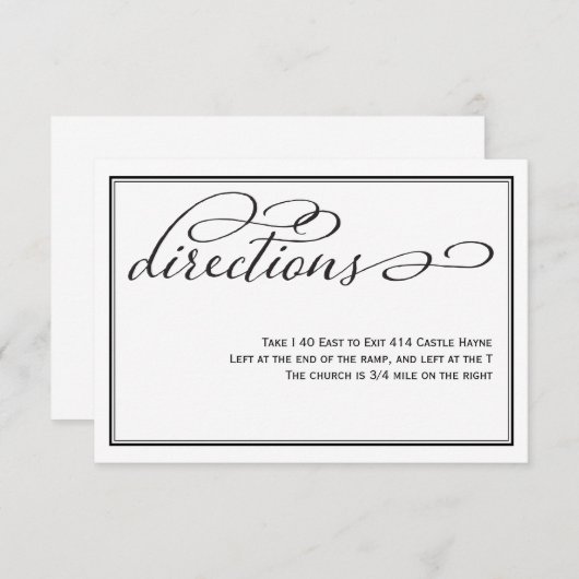 シンプル書道の結婚指示カード エンクロージャーカード (正面/裏面)