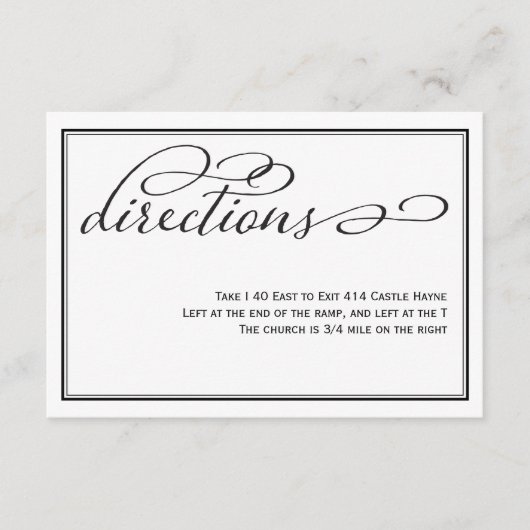 シンプル書道の結婚指示カード エンクロージャーカード (正面)