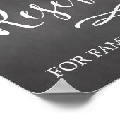 シンプル書道の結婚看板 ポスター (角)