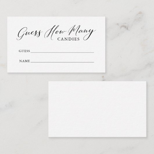 シンプル書道はキャンディーの数を推測 エンクロージャーカード (正面/裏面)