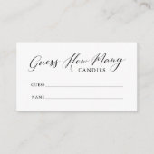 シンプル書道はキャンディーの数を推測 エンクロージャーカード (正面)