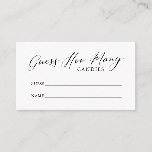 シンプル書道はキャンディーの数を推測 エンクロージャーカード (正面)