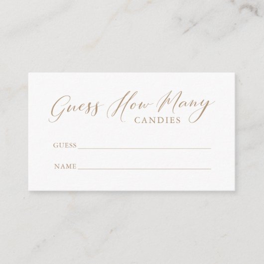 シンプル書道はキャンディーの数を推測 エンクロージャーカード (正面)