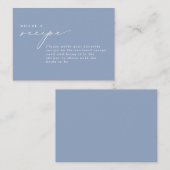 シンプル書道ほこりっぽいブルーブライダルシャワーレシピ エンクロージャーカード (正面/裏面)
