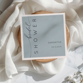 シンプル書道ほこりっぽいブルーブライダルシャワー スタンダードカクテルナプキン