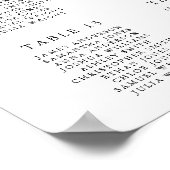 シンプル書道エレガントの結婚座席表 ポスター (角)