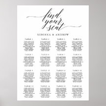 シンプル書道エレガントの結婚座席表
