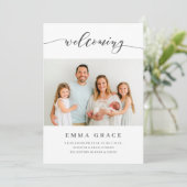 シンプル書道エレガント歓迎ベビー誕生An 案内状 (スタンド正面)