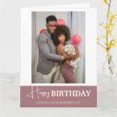 シンプル書道エレガント誕生日スタイリッシュ写真 カード (黄色い花)