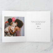 シンプル書道エレガント誕生日スタイリッシュ写真 カード (内部)