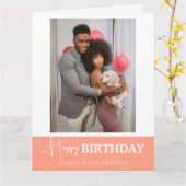 シンプル書道エレガント誕生日スタイリッシュ写真 カード (黄色い花)