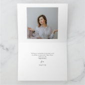 シンプル書道エレガント誕生日スタイリッシュ写真 カード (内部)