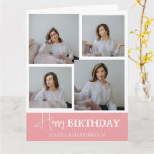 シンプル書道エレガント誕生日スタイリッシュ写真 カード (黄色い花)