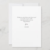 シンプル書道エレガント誕生日スタイリッシュ写真 カード (裏面)