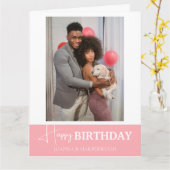 シンプル書道エレガント誕生日スタイリッシュ写真 カード (黄色い花)