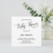 シンプル書道エレガント赤ちゃんシャワー 招待状 (スタンド正面)