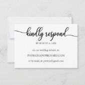 シンプル書道オンライン結婚式RSVPカード 出欠カード (正面)
