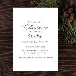 シンプル書道クリスマスイブディナーパーティー 招待状