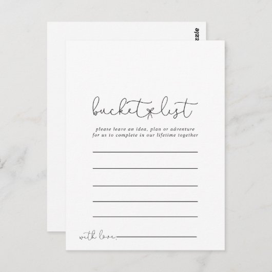 シンプル書道シンプルバケットリストカード ポストカード (正面/裏面)