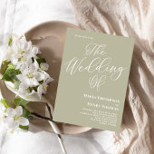 シンプル書道スクリプエレガントトSage Green 招待状