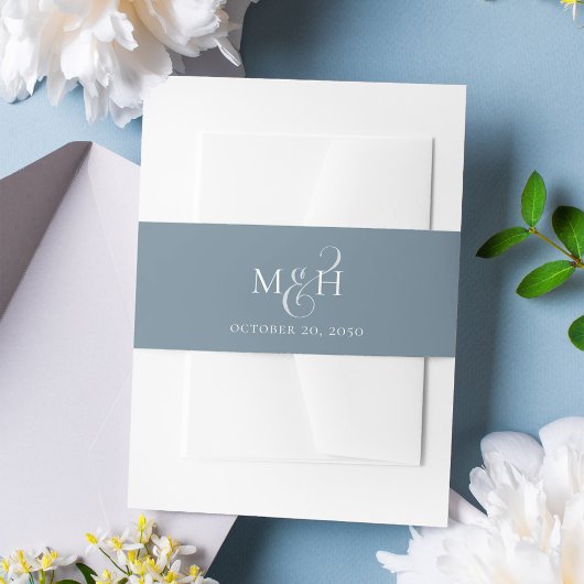 シンプル書道スクリプトのアンパサンド・モノグラム 招待状ベリーバンド