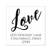 シンプル書道スクリプトラブ差出人住所かわいい セルフインキングスタンプ (デザイン)