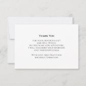 シンプル書道スクリプト金ゴールドありがとう サンキューカード (裏面)