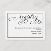 シンプル書道スクリプ結婚トのレジストリカード エンクロージャーカード (正面)